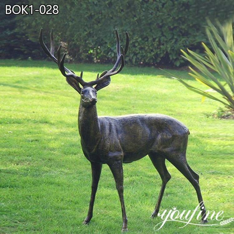Outdoor Casting Bronze Deer Statue Park Decor for Sale BOK1-028