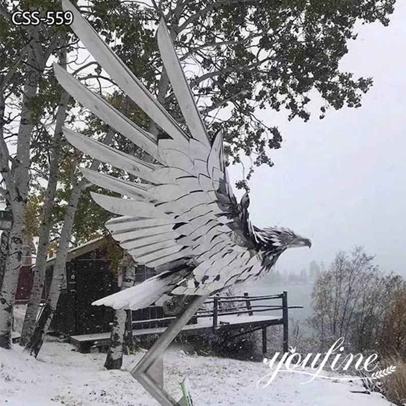 Large Metal Polished Eagle Sculpture Modern Art Decor for Sale  CSS-559