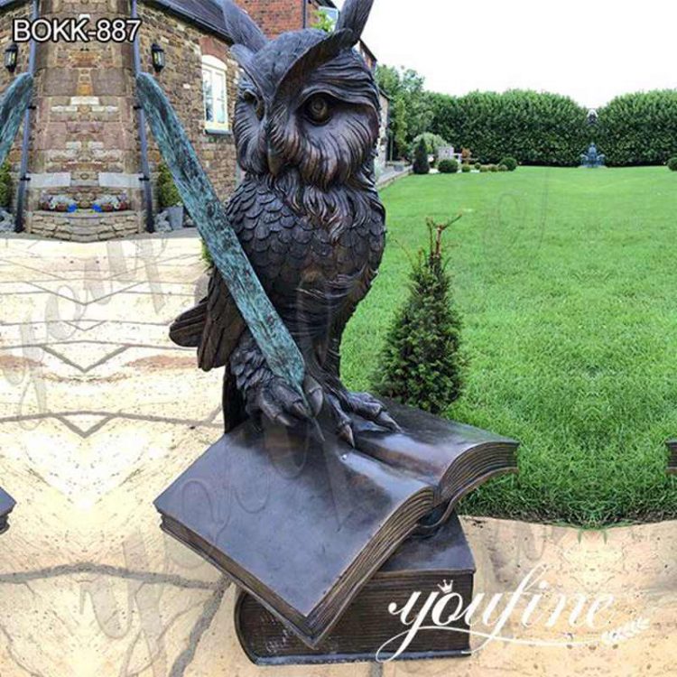 Lovely Bronze Owl Sculpture Park Decor Factory Supplier  BOKK-887