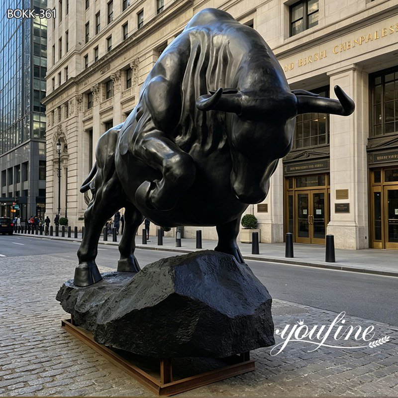 cattle sculpture before square