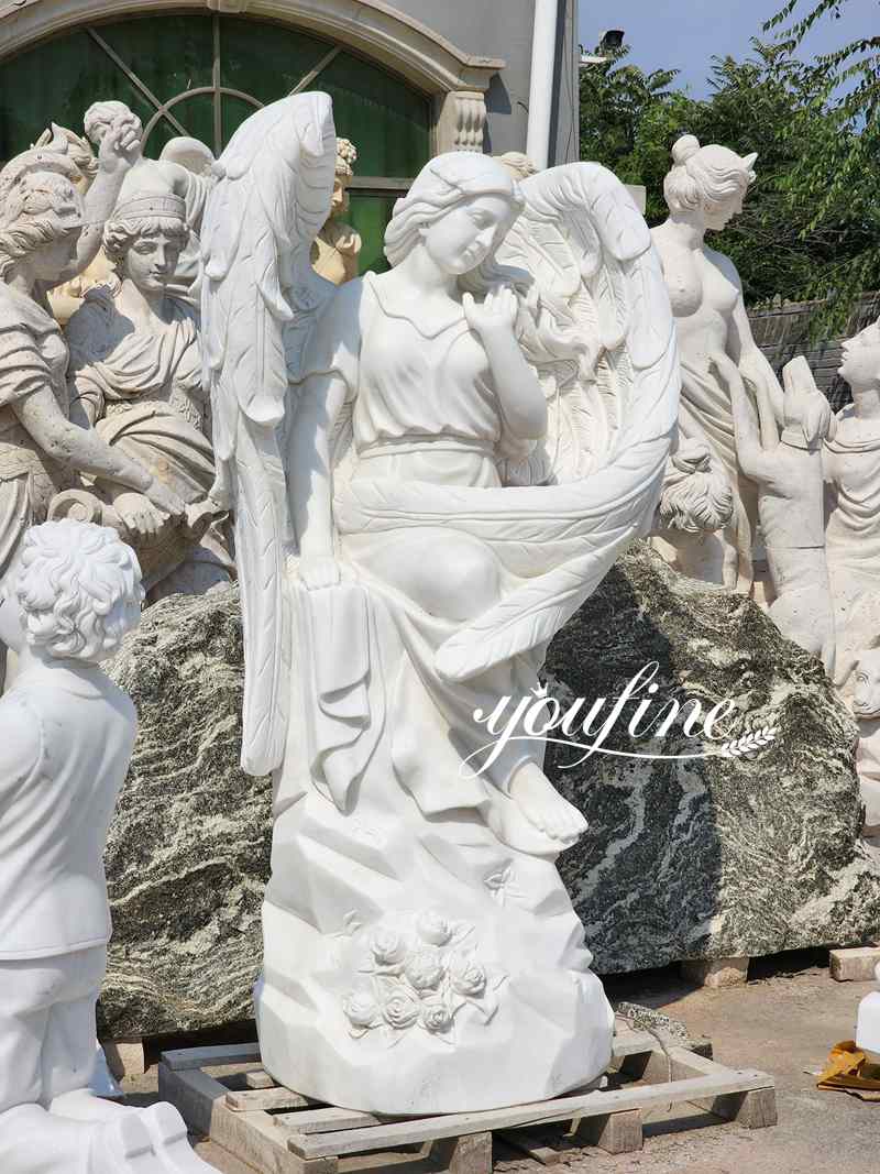 white marble angel statue-YouFine Sculptuer-01