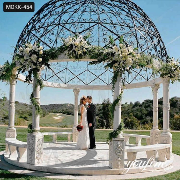 Customized Large Marble Gazebo Beautiful Wedding Decor for Sale MOKK-454