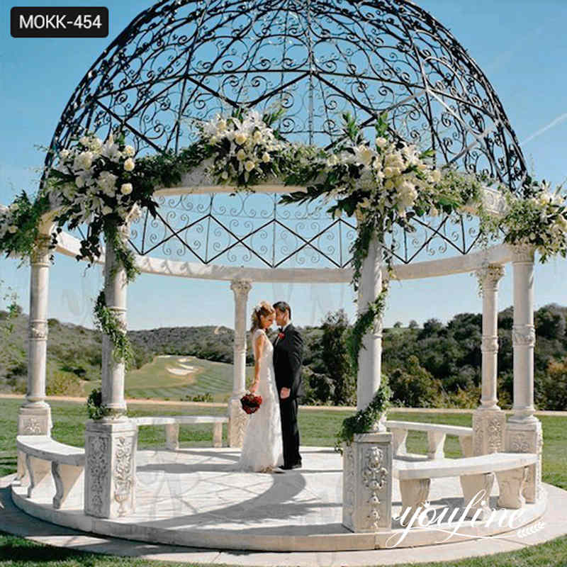 Customized Large Marble Gazebo Beautiful Wedding Decor for Sale MOKK-454