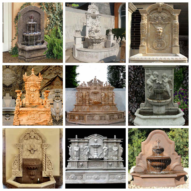 Hand-carving Marble Lion Head Wall Fountain Factory Supplier