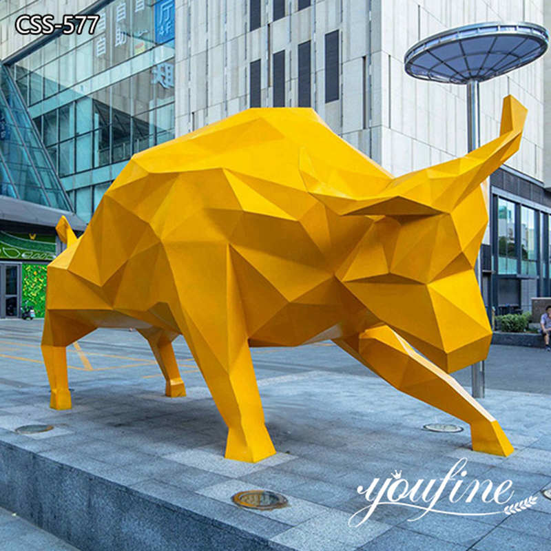 geometric bull sculpture for sale