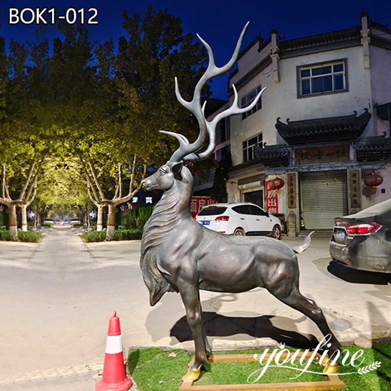 Life-size Casting Bronze Elk Statue Garden Decoration Wholesale BOK1-012