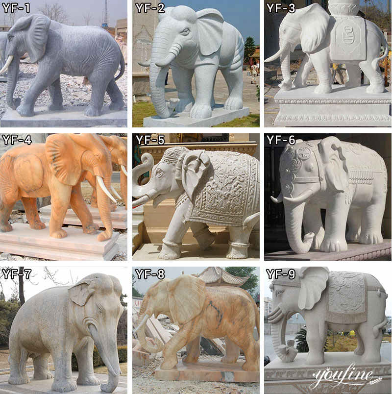 Large White Marble Elephant Statue Outdoor Decor for Sale