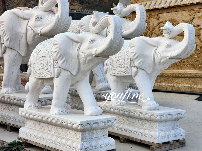 white marble elephant-01-YouFine Sculpture