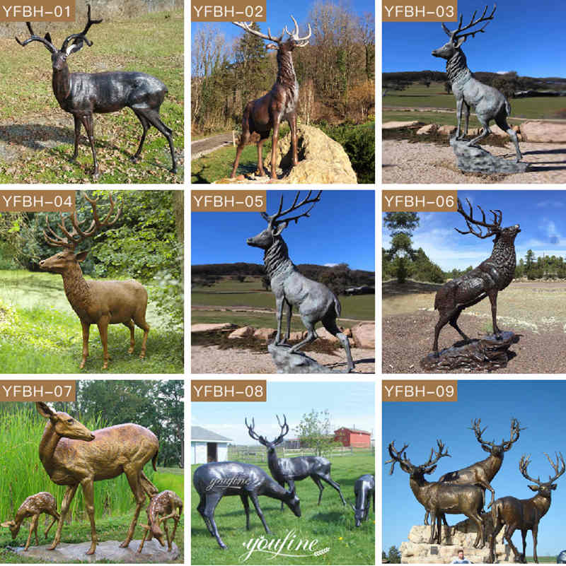 Life-size Casting Bronze Elk Statue Garden Decoration Wholesale 