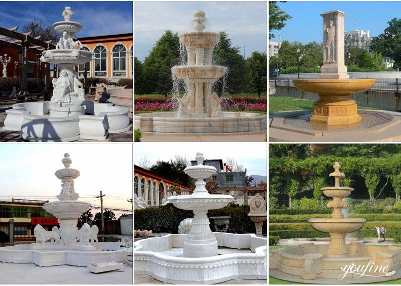 Hand-carving White 3-tiered Marble Water Fountain Garden Decor for Sale