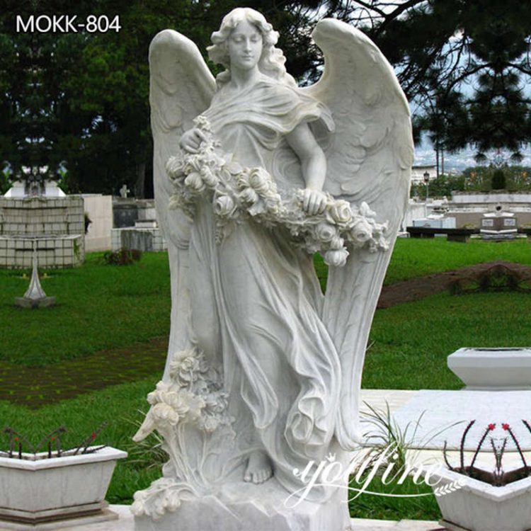 Life-size Garden Angel Marble Hand-carving Statue for Sale MOKK-804