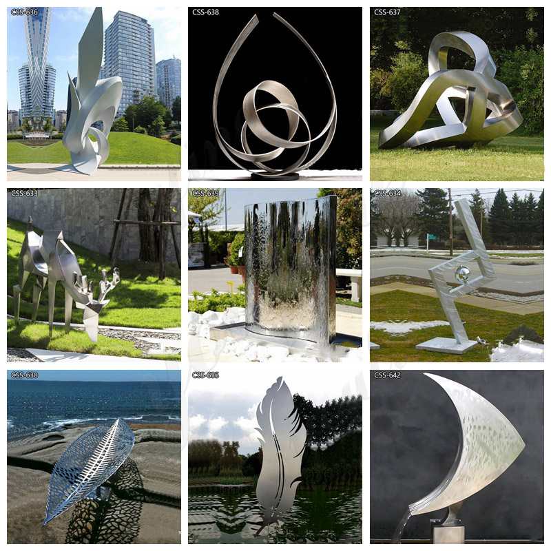 Large Outdoor Stainless Steel Abstract Sculpture Square Decor for Sale