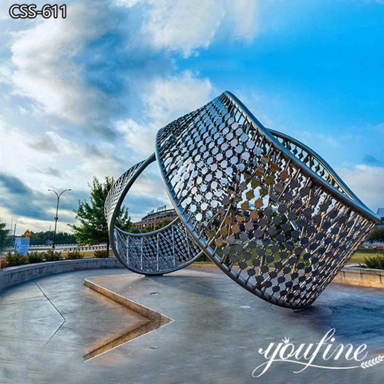 Large Outdoor Stainless Steel Abstract Sculpture Square Decor for Sale CSS-611