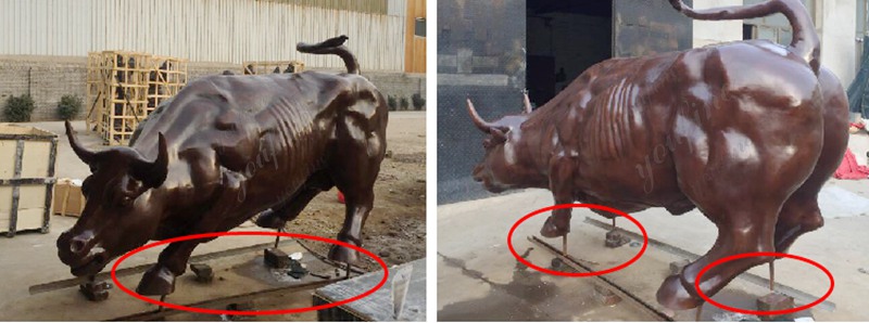 Large Outdoor Wall Street Bull Statue Bronze Animal Decoration Factory Supplier