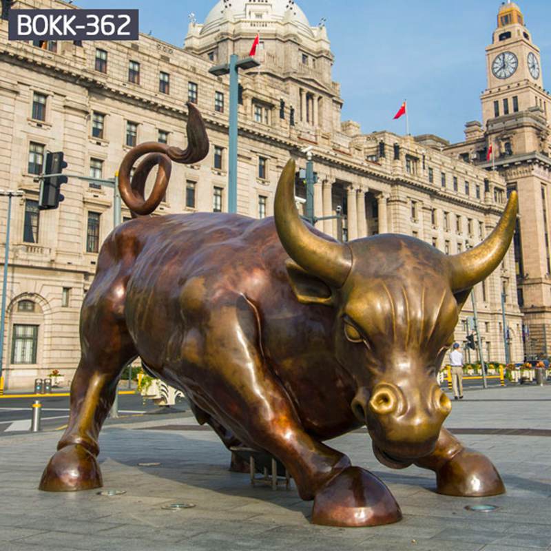 Large Outdoor Wall Street Bull Statue Bronze Animal Decoration Factory Supplier BOKK-362