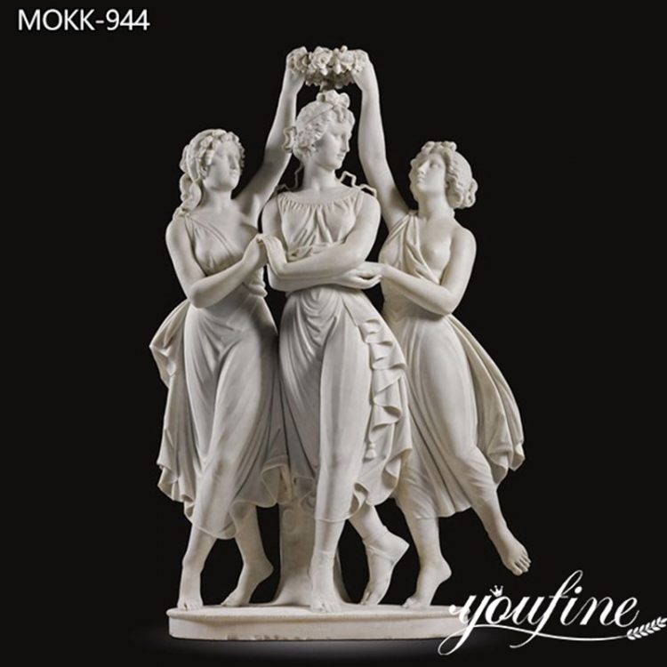 Life Size Hand-carving Marble Three Goddesses Sculpture Factory Supplier  MOKK-944