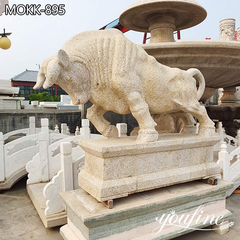 Outdoor Life Size Marble Bull Statue Front Door Decor Wholesale  MOKK-895