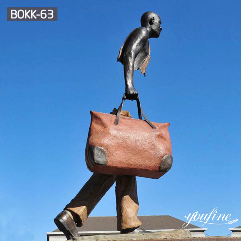 Life-Size Bruno Catalano Bronze Traveller Sculpture Replica Art Decor for Sale