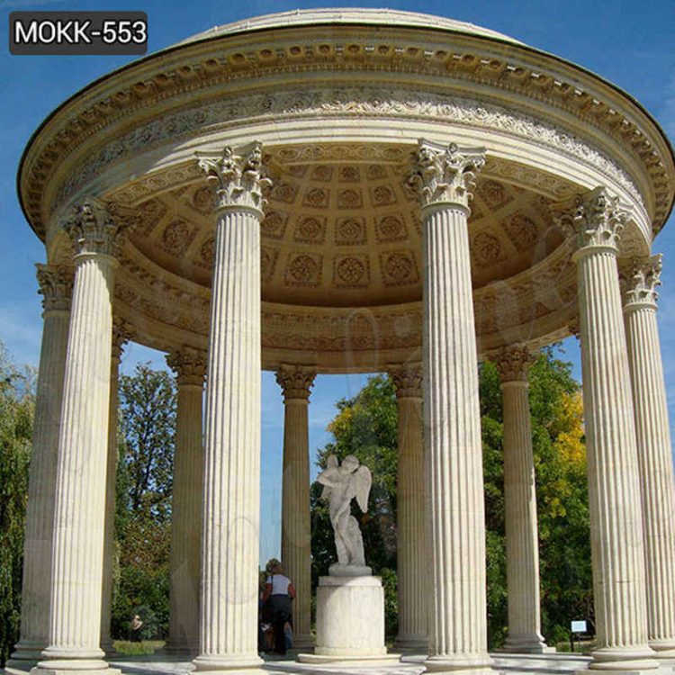 Large Hand-carving Marble Column Gazebo Classical Square Decor Factory Supplier MOKK-553