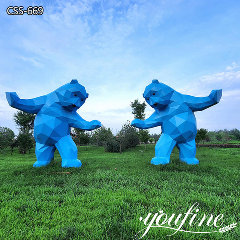 stainless steel bear sculpture