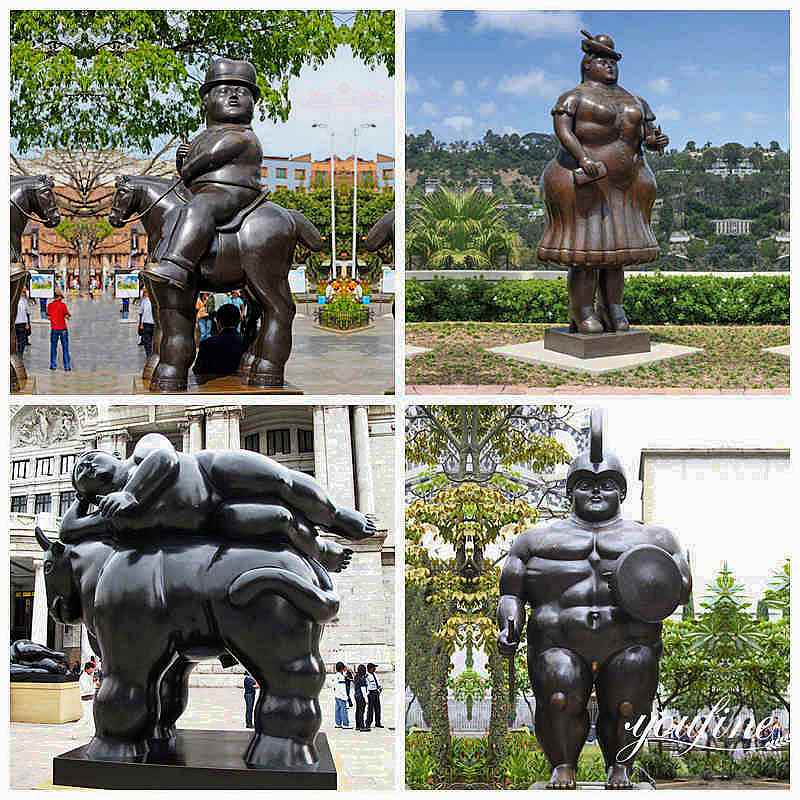 Large Bronze Fat Man on Horseback Replica of Botero Plaza Factory Supplier