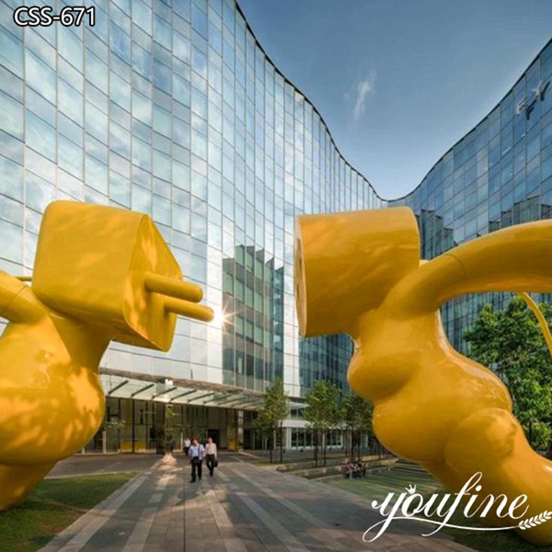 Large Abstract Yellow Stainless Steel Sculptures Square Decor for Sale  CSS-671