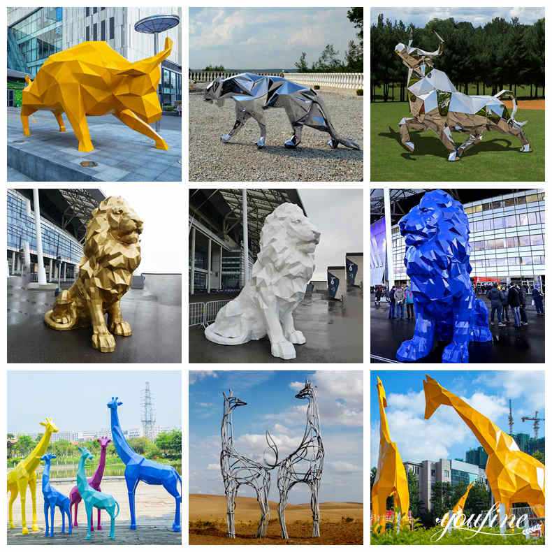 Large Abstract Yellow Stainless Steel Sculptures Square Decor factory supplier