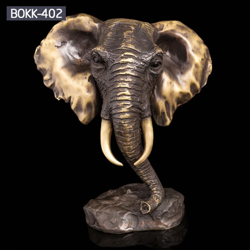 Large Customized Bronze Elephant Bust Indoor Decor factory supplier