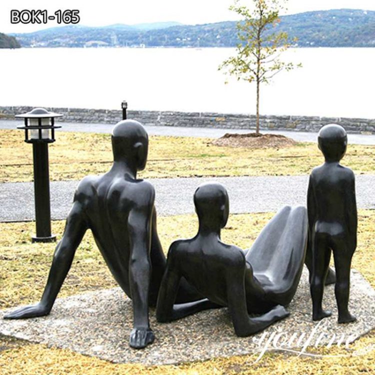 Life Size Modern Bronze Family Sculpture Lawn Decor for Sale BOK1-165