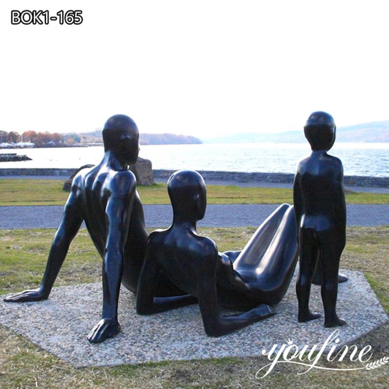 Life Size Modern Bronze Family Sculpture for sale