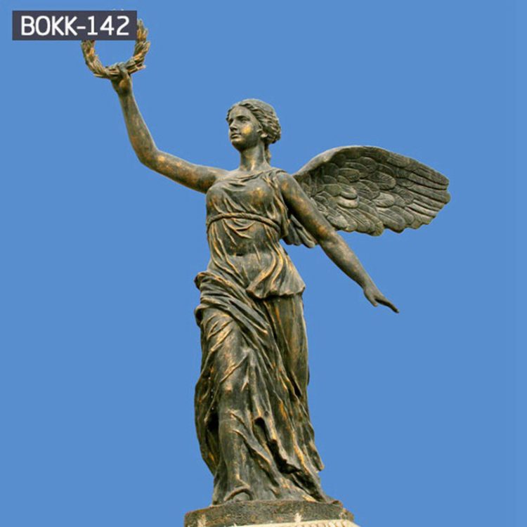 Outdoor Bronze Angel Figurines Large Square Decor BOKK-142