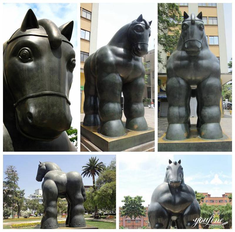 Life Size Replica of Bronze Botero Horse Statue by Fernando Botero factory supplier