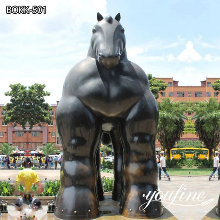 Life Size Replica of Bronze Botero Horse Statue by Fernando Botero for Sale  BOKK-501
