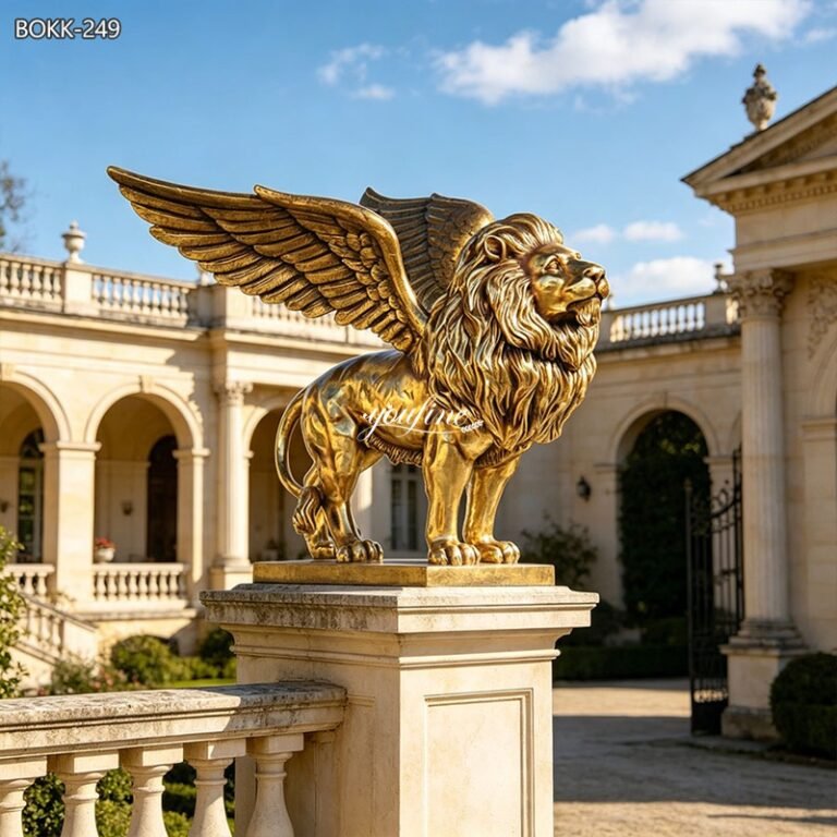 gold lion statue for outdoor