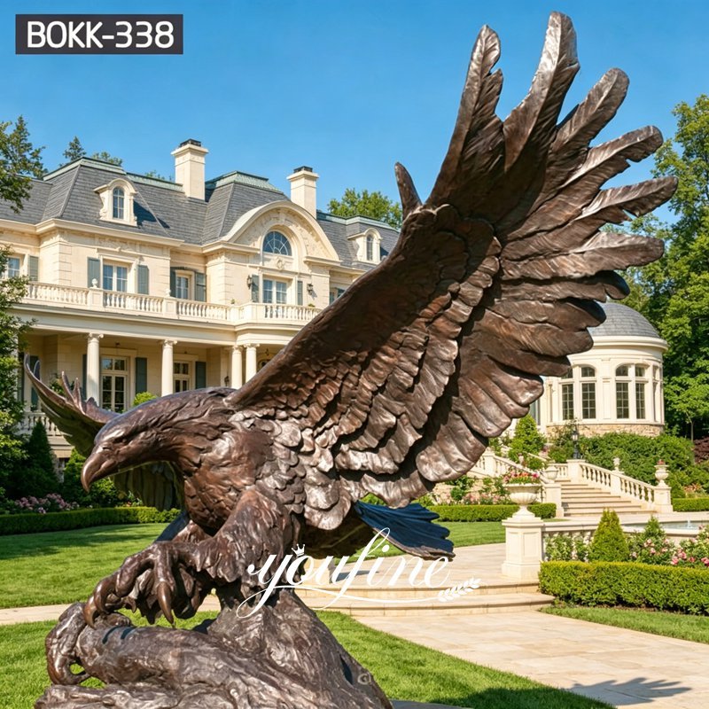 outdoor bronze eagle statue