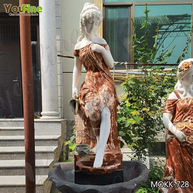 Antique Marble Water Feature with Figure Statue Garden Decor Wholesale MOKK-728