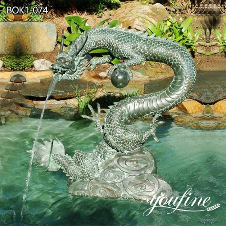 Bronze Chinese Dragon Water Feature Customized Size Outdoor Decor for Sale  BOK1-074