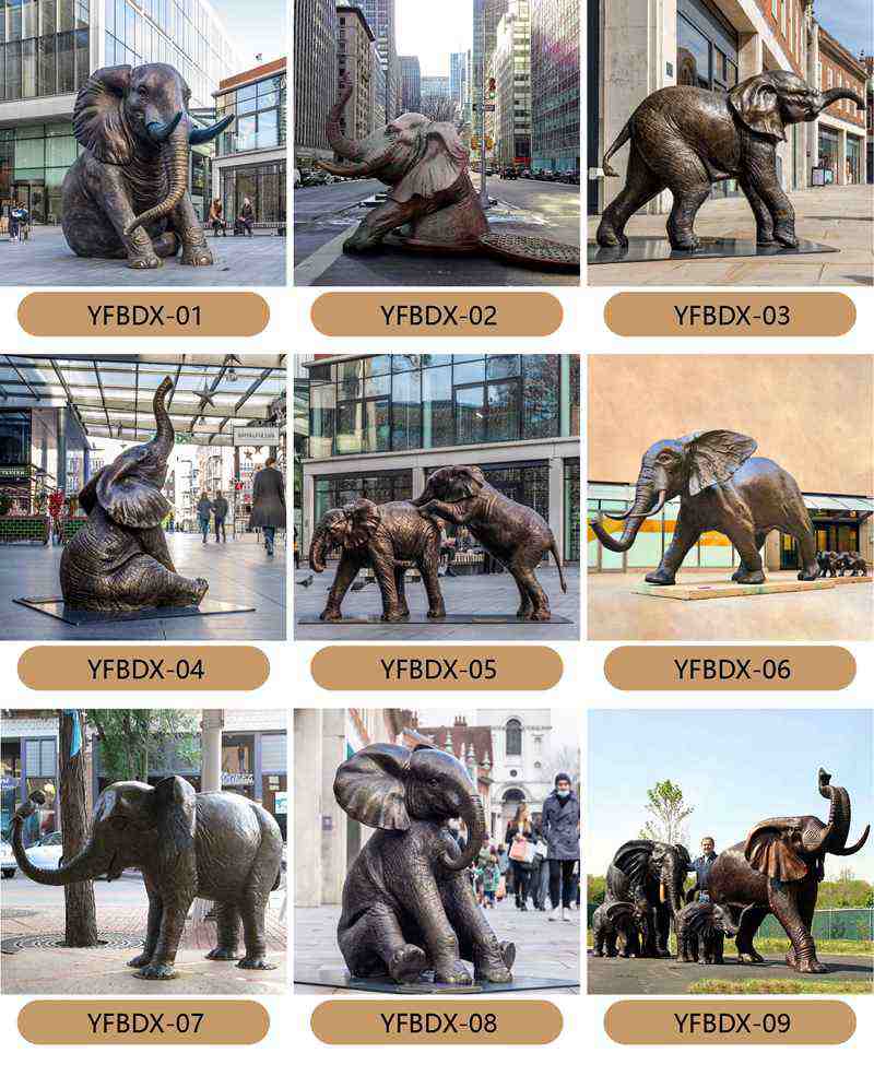 Large Bronze Elephant Statue Art Water Feature Factory Supplier 3