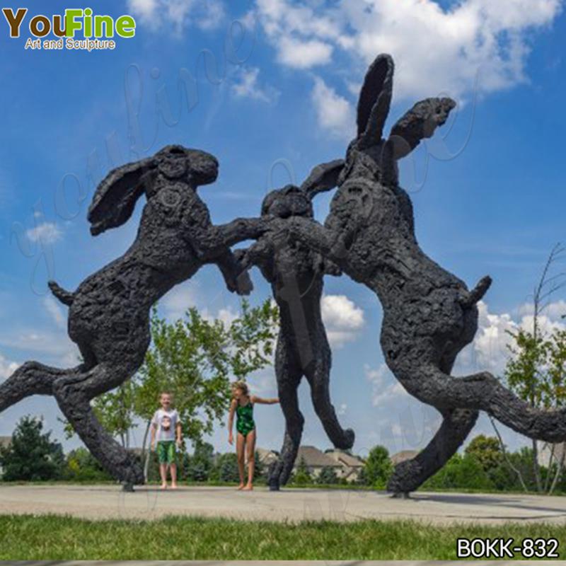 Large Outdoor Bronze Rabbit Statues Modern Park Art Decor for Sale  BOKK-832