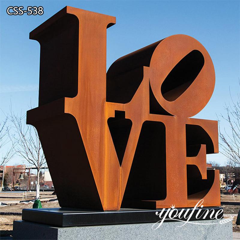 Large Outdoor Corten Steel Love Sculpture Art Decoration factory supplier