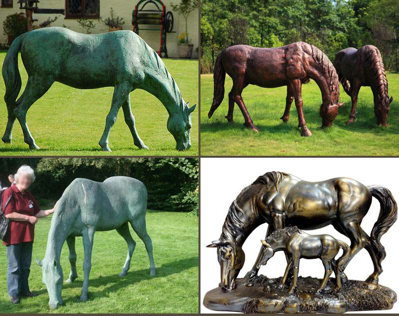 Life Size Lifelike Bronze Horse Statue Outdoor Lawn Decor Factory Supplier