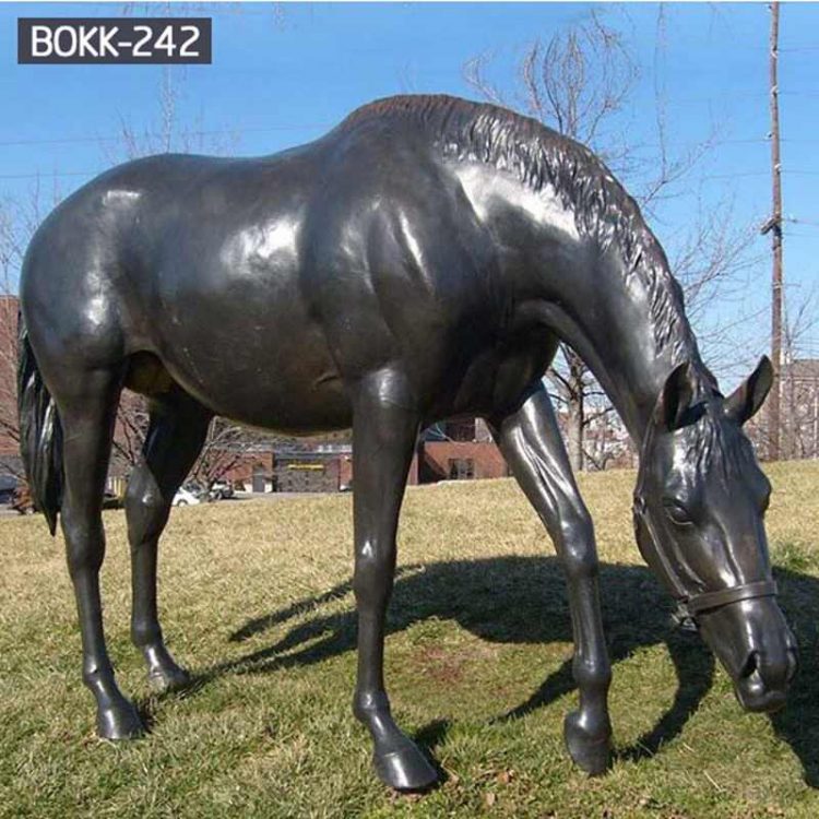 Life Size Lifelike Bronze Horse Statue Outdoor Lawn Decor Factory Supplier  BOKK-242