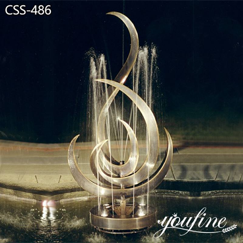 Modern Stainless Steel Water Fountain Outdoor Art Decor for Sale  CSS-486