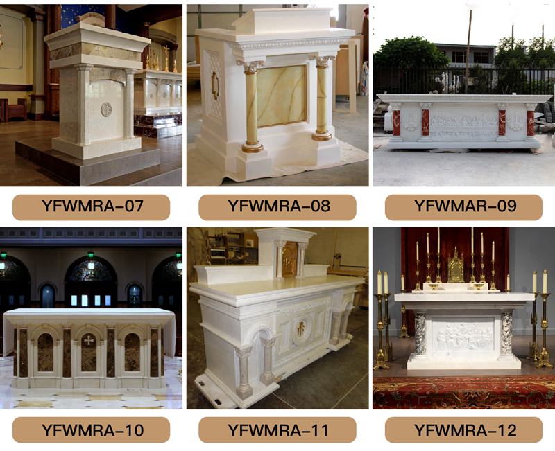 White Catholic Marble Altar Table Church Decor for Sale