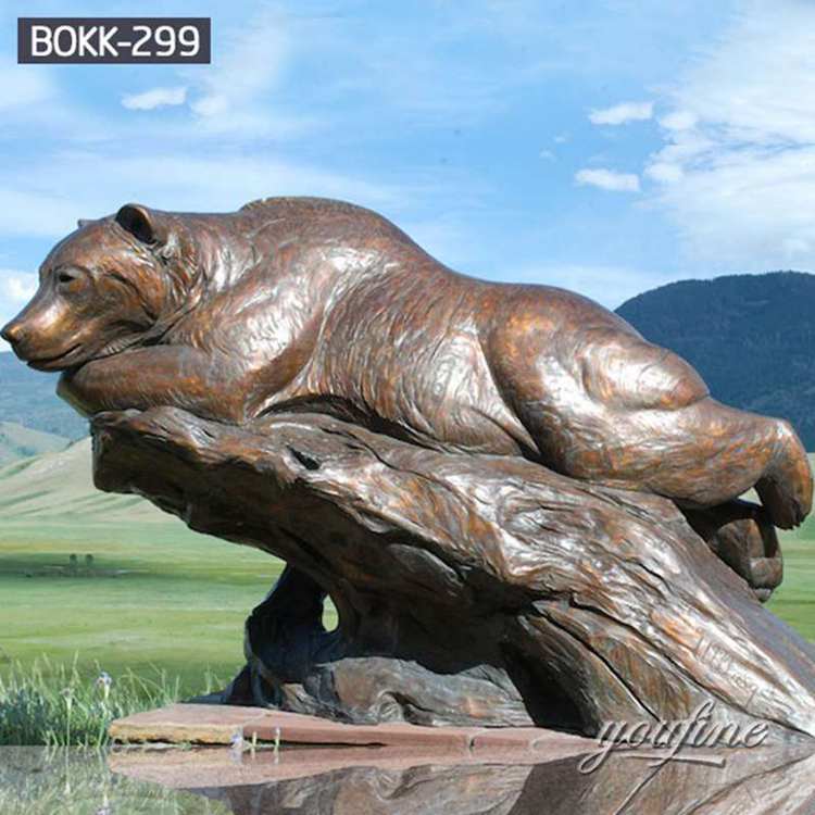 Realistic Life Size Bronze Grizzly Bear Statue Outdoor Decor Factory Supply BOKK-299