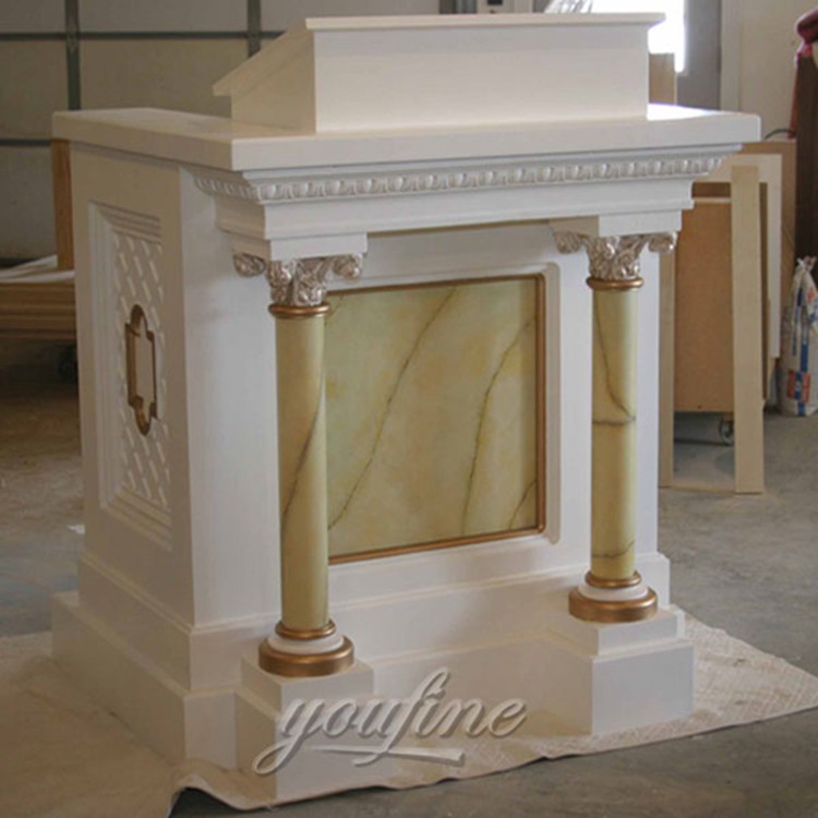 Natural Marble Catholic Two Colors Church Pulpit Hand Carved Factory Supply CHS-351