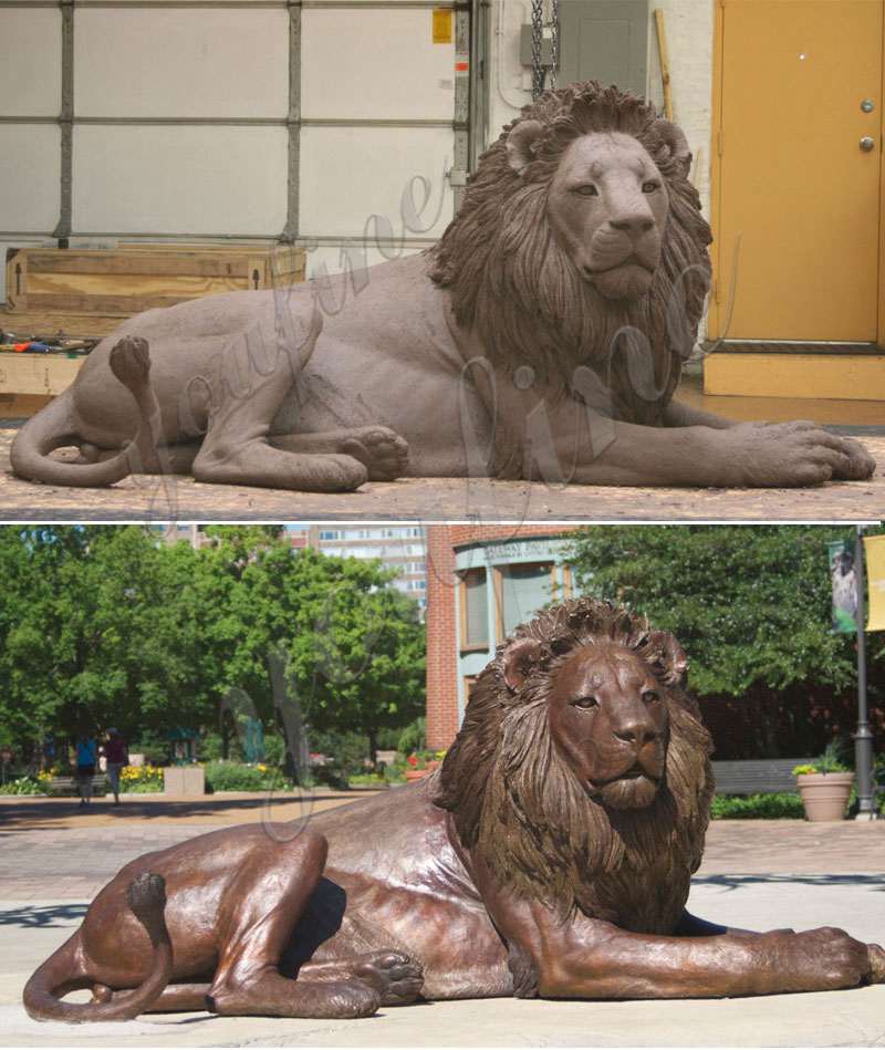 clay molds of bronze lion statue for sale-YouFine sculpture