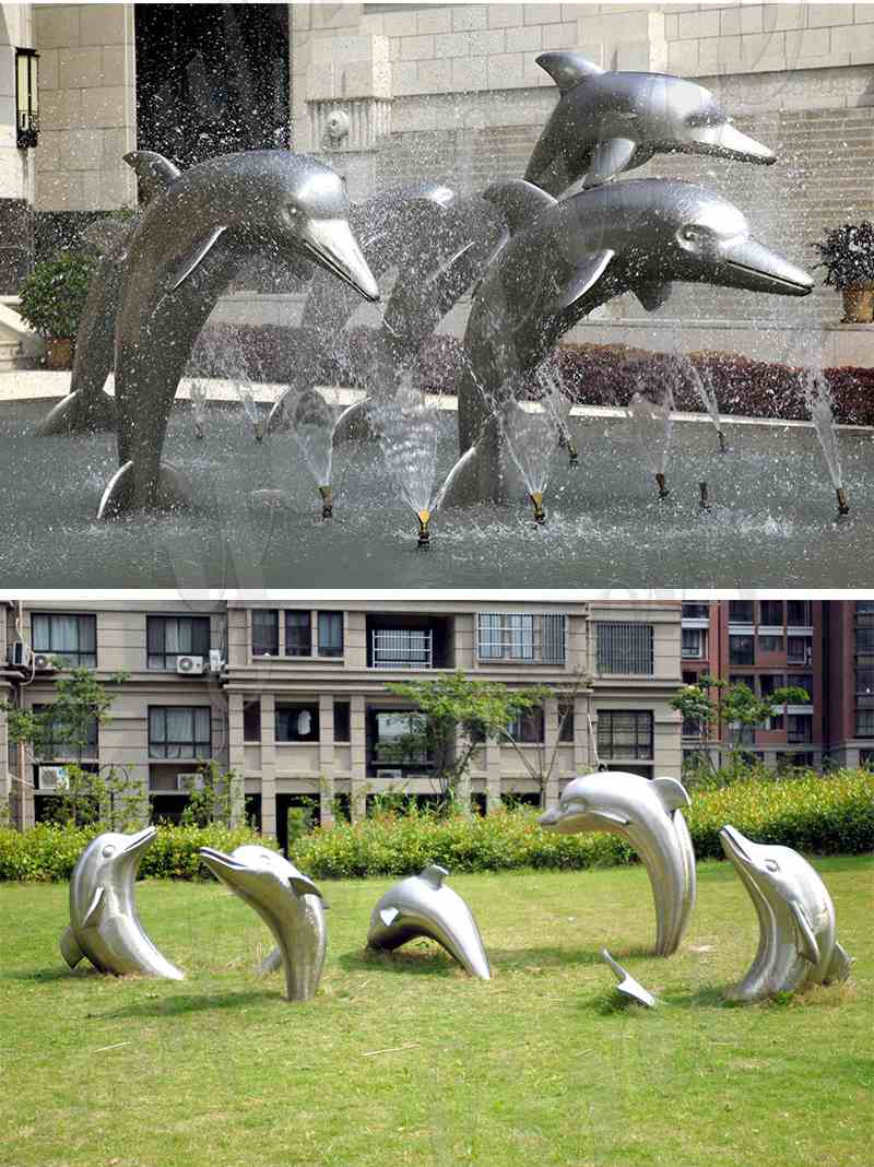 dolphin stainless steel-YouFine sculpture