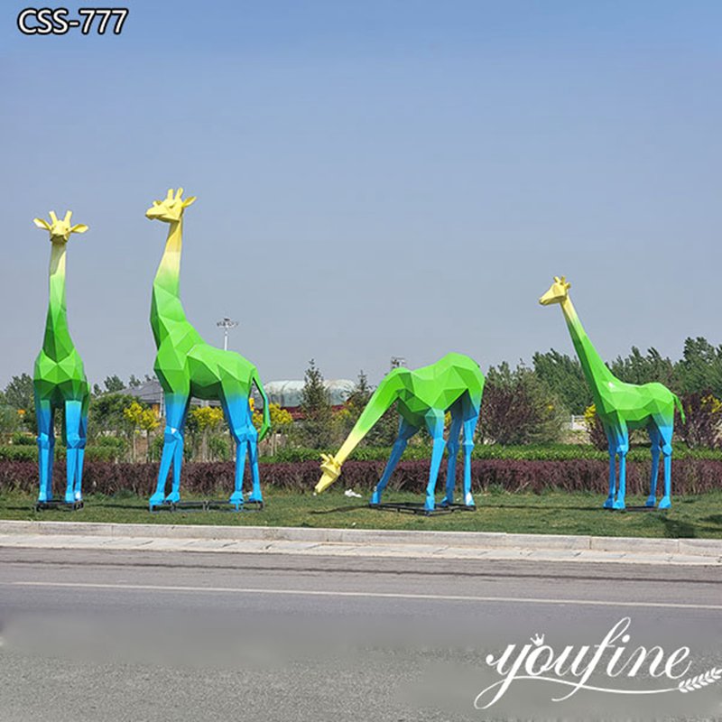 Large Metal Outdoor Giraffe Statues Park Decoration for Sale CSS-777