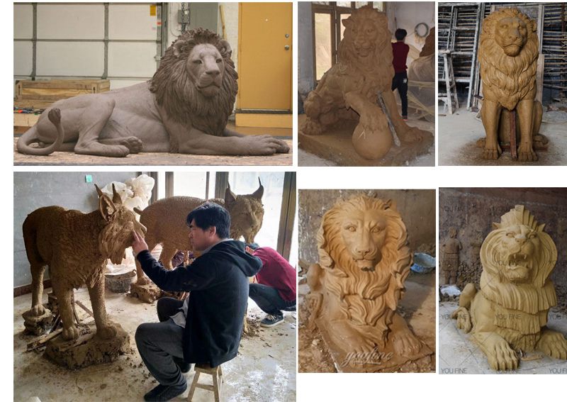 more clay molds of bronze lion statue-YouFine Sculpture